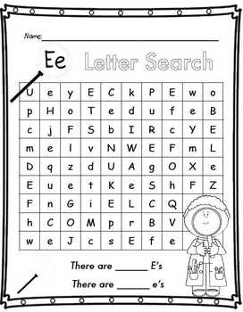 Letter E Recognition Worksheet