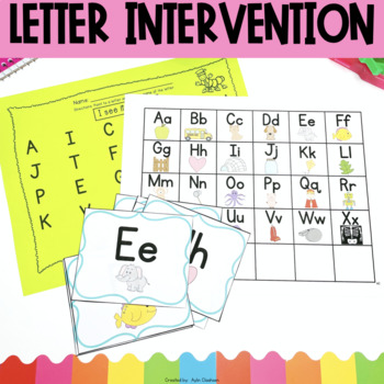 Preview of Letter Recognition Intervention Mats | Letter Names and Sounds Activities 