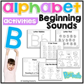 Preview of Letter Recognition & Letter Sound | ABC Book & Poem | Letter Tracing | Letter B