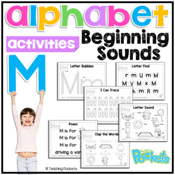 Preview of Letter Recognition & Letter Sound | ABC Book & Poem | Letter Tracing | Letter M