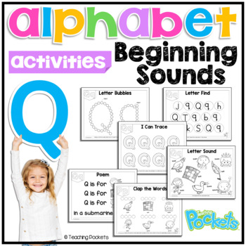 Preview of Letter Recognition & Letter Sound | ABC Book & Poem | Letter Tracing | Letter Q