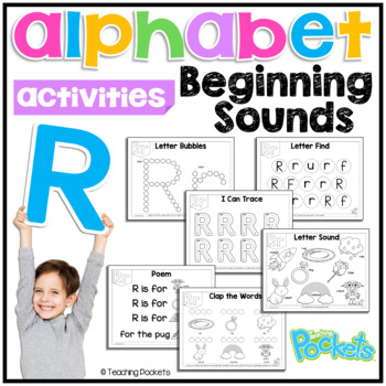 Preview of Letter Recognition & Letter Sound | ABC Book & Poem | Letter Tracing | Letter R