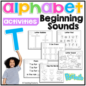 Preview of Letter Recognition & Letter Sound | ABC Book & Poem | Letter Tracing | Letter T
