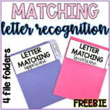 Letter Recognition - Matching File Folder Activity FREE