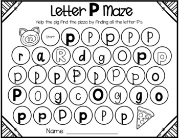 Letter Recognition Maze by Teaching with Whizdom | TpT
