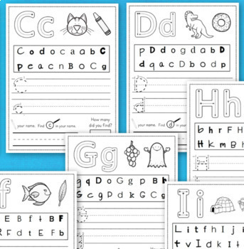 Letter Recognition Letter Sounds Activities and Centers BUNDLE by Fishyrobb