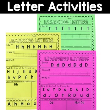 Letter Recognition Upper and Lowercase Activities for Special Education ...