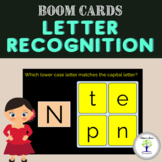Letter Recognition Uppercase to Lowercase letter match Boom Cards