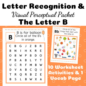 Letter B Words Recognition Worksheet