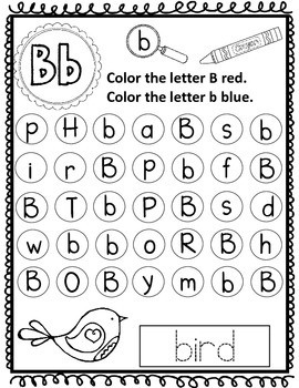 Letter Bb Words: Letter Recognition Activity (teacher made)