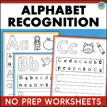 Preview of Alphabet Letters Letter Tracing Recognition Identification Formation Worksheets