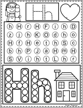 Letter Recognition Worksheets | Dot Marker Alphabet by Kinder Treasures