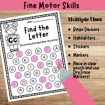 Letter Recognition Worksheets Find the Letter A to Z Printable Activity