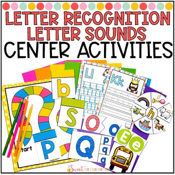 Preview of Letter Recognition and Sounds Center Activities and Alphabet Phonics Games