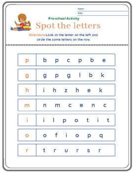 Letter Recognition practice for pre-school kids!! Spot the letters