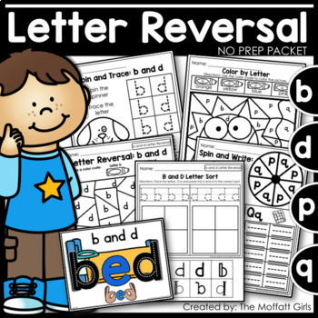 Preview of Letter Reversal NO PREP Packet (b and d, p and q)