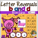 Letter Reversal Practice of b and d Valentine Pig Boom Car