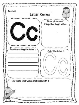 Letter Review Printables for ABC's by Lyndsey Mayhaus | TpT