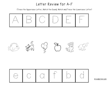 Letter Review Worksheets by Miss Doree | Teachers Pay Teachers