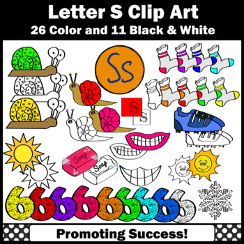 Alphabet Letter S Clip Art - Beginning Sounds