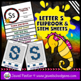 Letter S Alphabet Flip Book and STEM Mats | Interactive No
