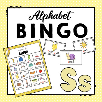 Preview of Letter S Alphabet Bingo Game |  Letter Identification and Letter Sounds Activity