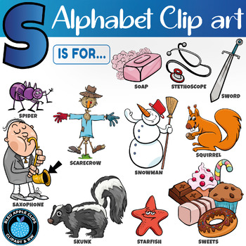 Alphabet Letter S Clip Art - Beginning Sounds