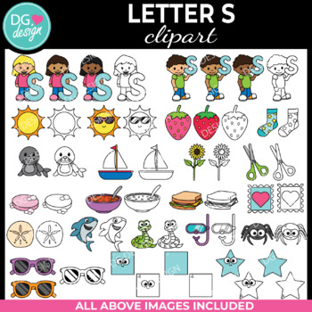 Alphabet Clip Art: Letter S - Phonics Clipart Set - Personal or Commercial  Use