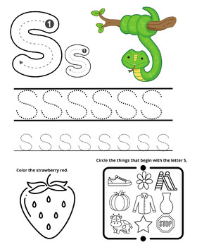 Preview of Letter S Worksheet