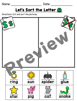 letter s worksheets by kindergarten swag teachers pay