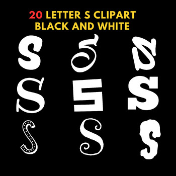 Preview of Letter S clipart black and white