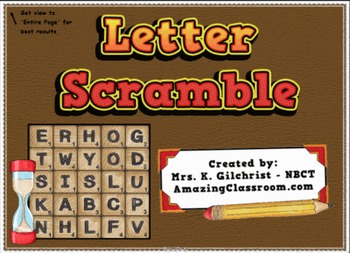 Preview of Letter Scramble / Boggle Game For SMARTBOARD