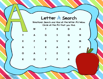 Letter Search Activity Packet by S is for Super Teacher | TpT