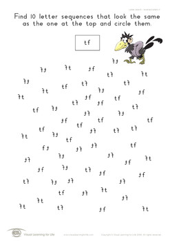 letter search reversed letters visual perception worksheets tpt