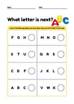 Letter Sequence Worksheet by Five Star Education Advocate Resource Store