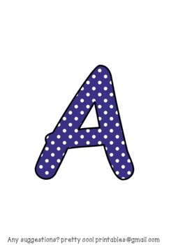 printable display bulletin letters numbers and more dark blue polka dot