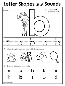 Letter Shapes and Sounds: 26 Engaging Worksheets by Learning Sprouts