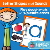 Letter Shapes and Sounds: Play dough mats with picture cards