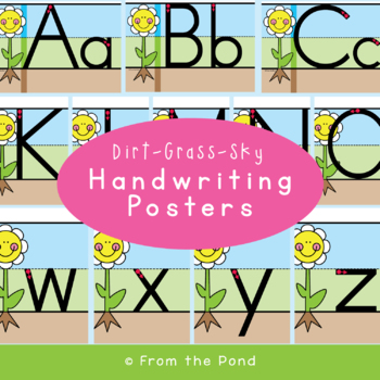 Preview of Handwriting Posters with Sky Grass Ground