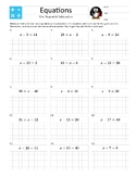 Letter Size – Solve a One-Step Equation with Subtraction –