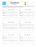 Letter Size – Solve a Two-Step Equation – Gentle Homework