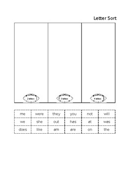 Preview of Letter Sort: Football Theme