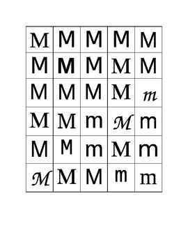 the letter m in different fonts