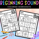 Letter Sound Coloring Worksheets Beginning Sound Identific