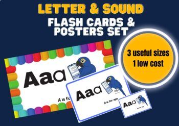 Preview of Letter & Sound Flash Cards & Posters Pack