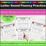 Letter Sound Fluency Practice Winter Homework and Center Activity