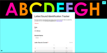 Preview of Letter/Sound Identification Data Tracker- Google Forms