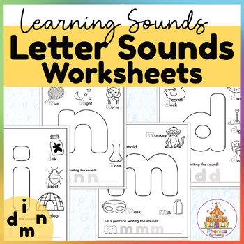 Letter Sound Identification Worksheets - Lowercase Phonemes - i n m d