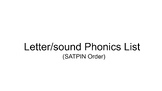 Letter/Sound Phonics Practice Slides (in SATPIN order)