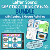 Letter Sound QR Code Task Cards with Distance Learning Opt